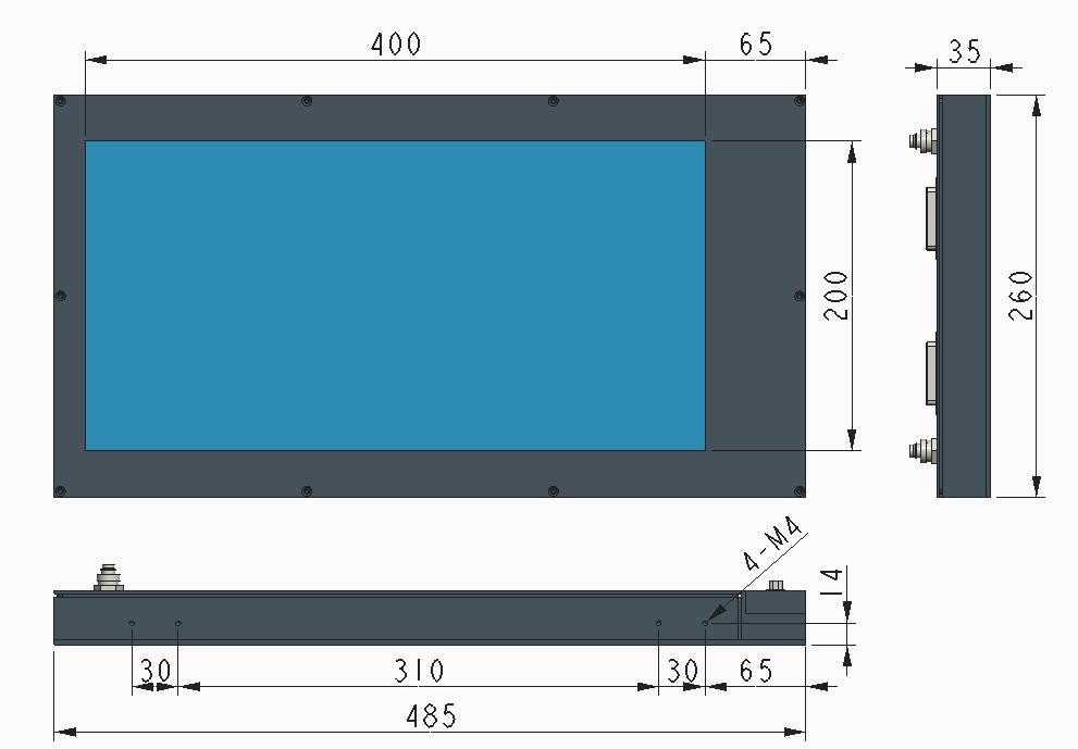 大型UVLED水冷面光源 UV冷光源固化机-400X200(图3)